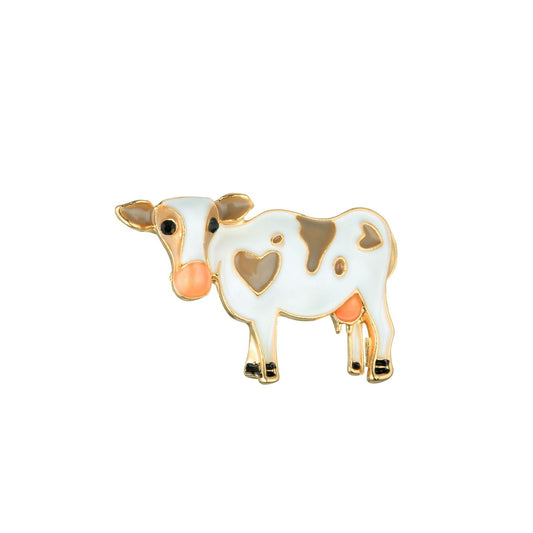 Enamel Cow Brooch - giftware from Mills Country Store
