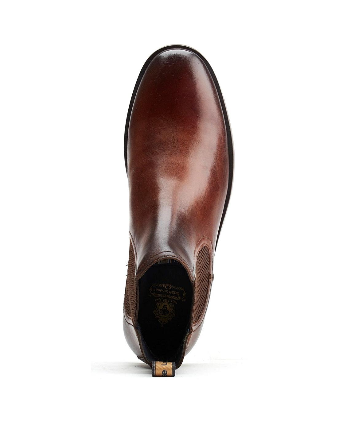 Base London Lynch  Washed Brown Leather Chelsea Style Dealer Boot