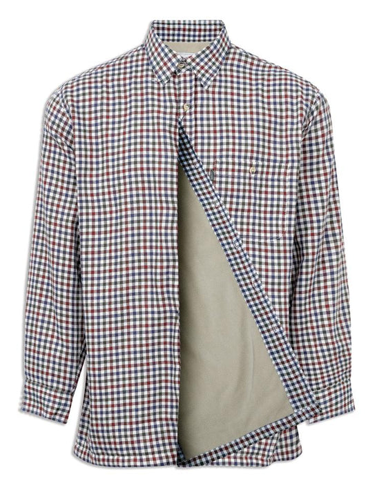Champion 3369 heathfield in green Long Sleeved Shirt with Micro Fleece Lining