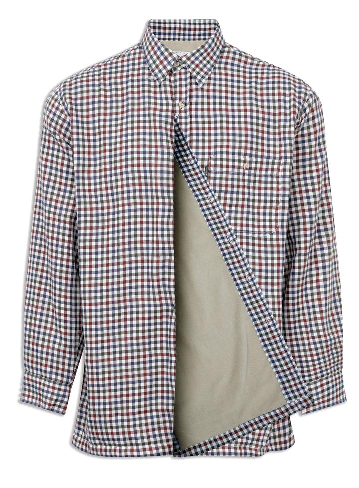 Champion 3369 heathfield in green Long Sleeved Shirt with Micro Fleece Lining