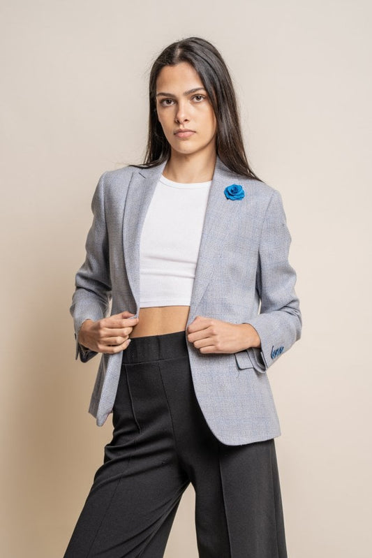 Cavani - Women's Caridi Tweed Blazer Sky