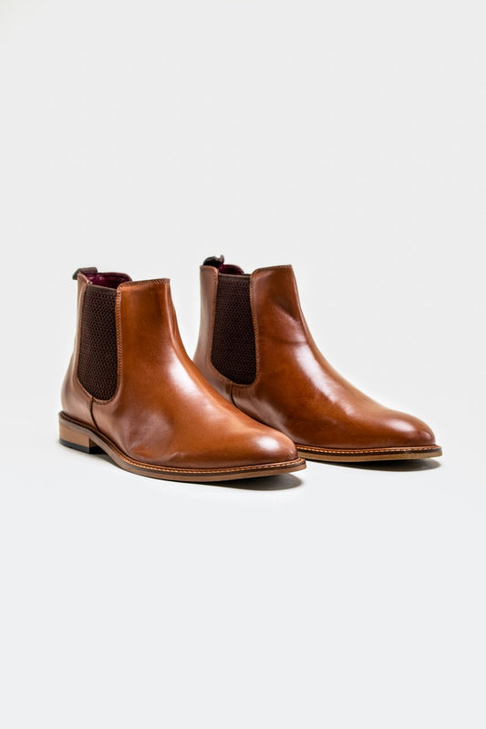 Cavani Watson Dealer Style Boots in Traditional Tan Leather
