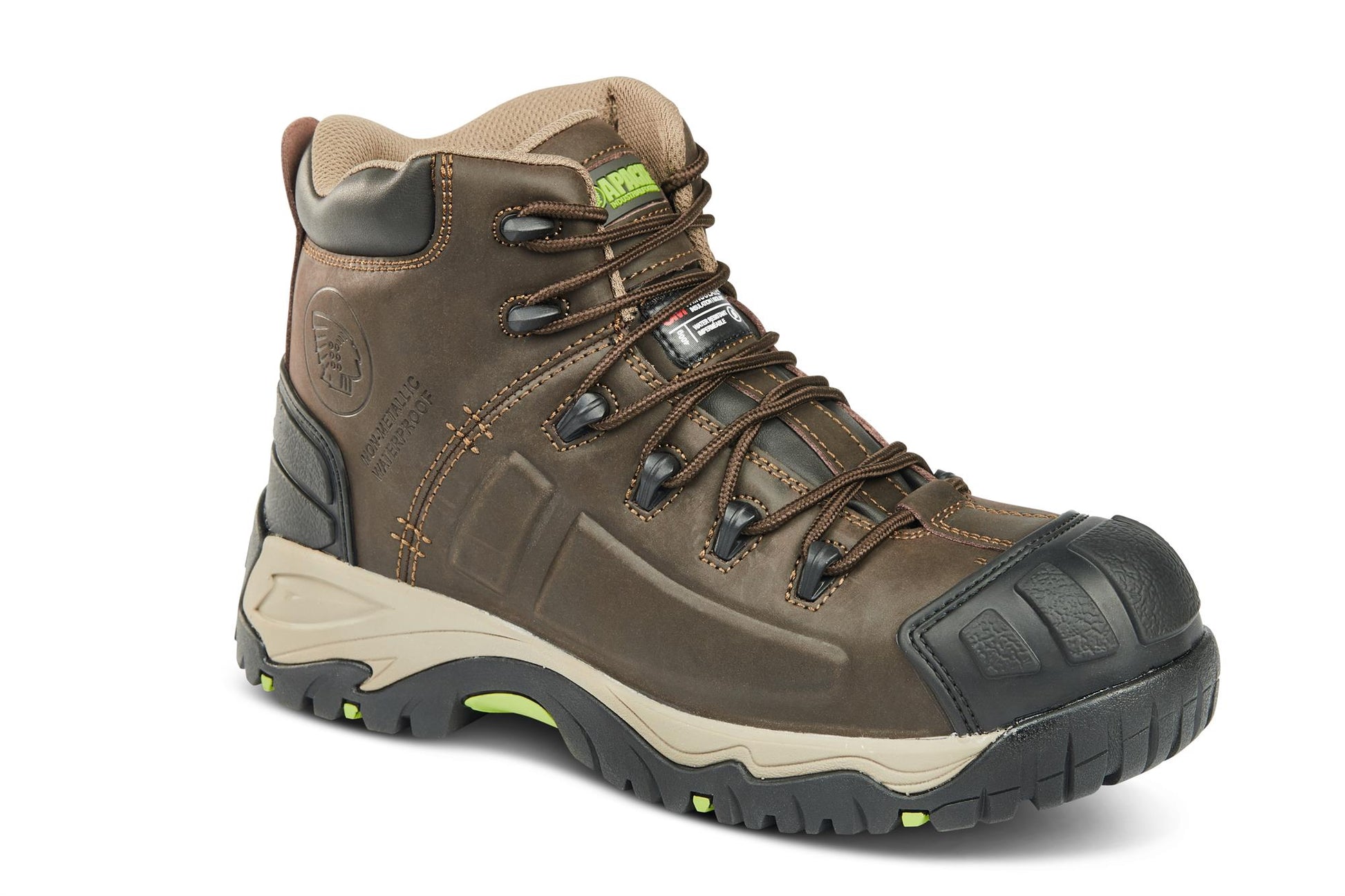 Apache Neptune Brown Leather Lace up Work Boots