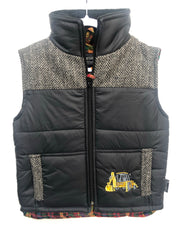 Boys Digger Tweed Bodywarmer in Black / Grey @ www.millscountrystore.com