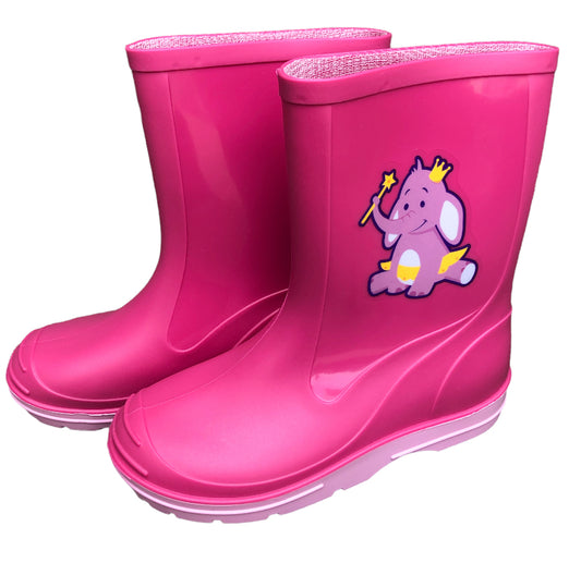 Bluestack Toddler / Kids Pink Elephant PVC Wellingtons /  Wellies @millscountrystore.com