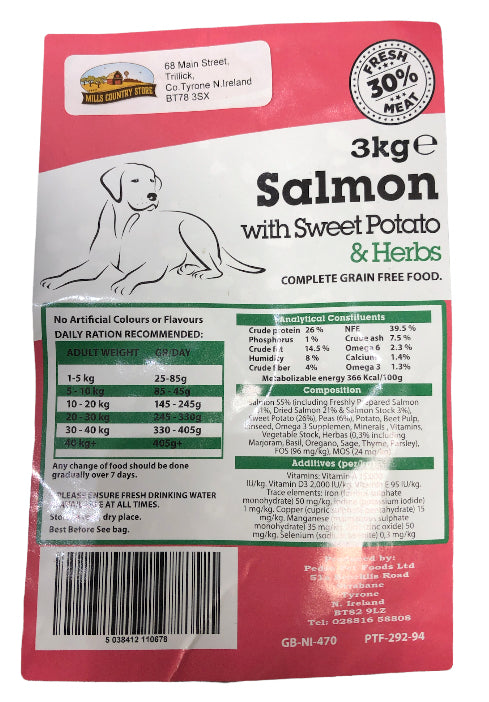 Pedro 3 Kg  Salmon With Sweet Potato & Herbs Complete Grain Free Dog Food