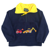 Boys' Digger & Tractor Fleece in Navy