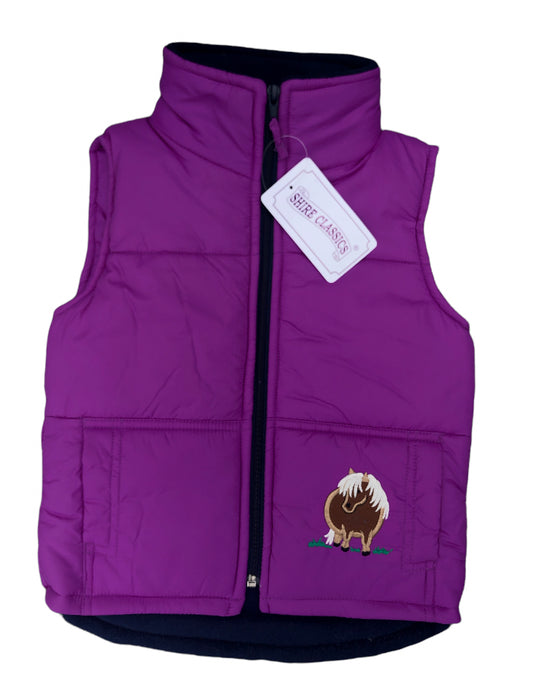 Girls' Pony Bodywarmer in Fuschia