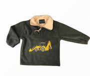 Boys' yellow digger Fleece in green. www.millscountrystore.com