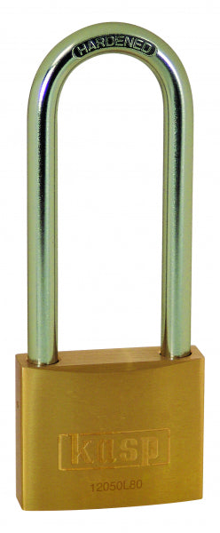 KASP SECURITY - PREMIUM BRASS PADLOCK - LONG SHACKLE - K12040L55D