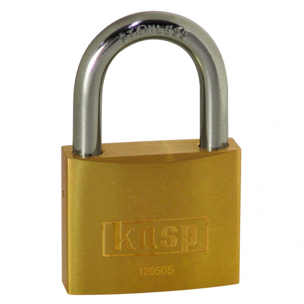 KASP SECURITY - BRASS PADLOCK WITH STAINLESS STEEL SHACKLE - K12050SD