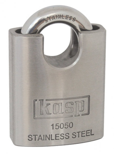 KASP HIGH SECURITY STAINLESS STEEL PADLOCK - CLOSED SHACKLE - K15050D
