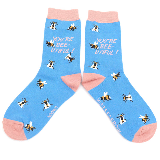 Miss Sparrow  Bee-utiful Socks Sky