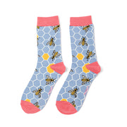 Miss Sparrow  Bee Hive Socks Powder Blue