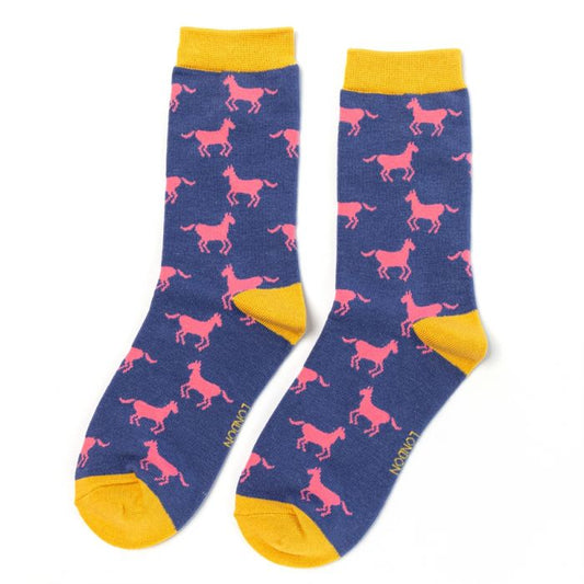 Miss Sparrow  Horses Socks Blue