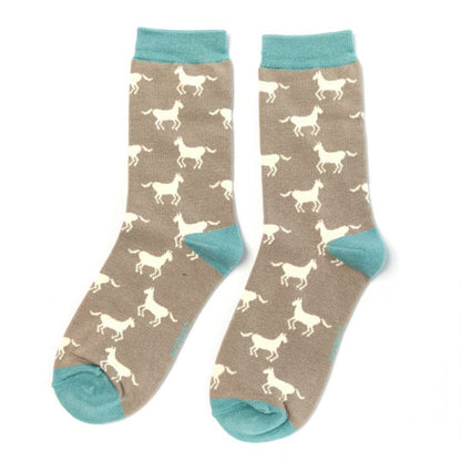 Miss Sparrow  Horses Socks Light Grey