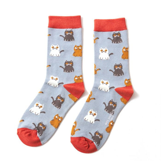 Miss Sparrow  Little Kitties Socks Duck Egg