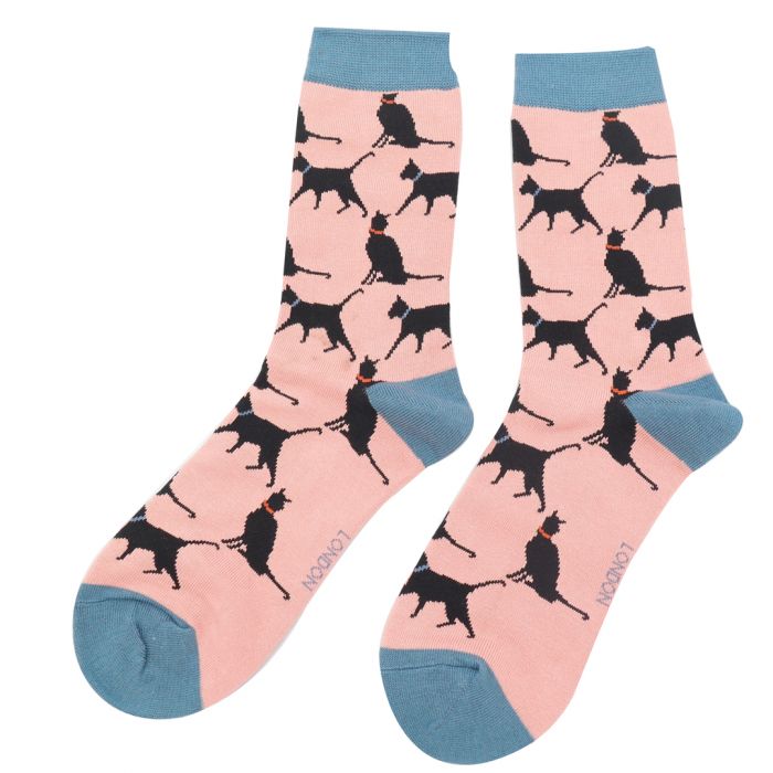 Miss Sparrow  Lucky Cats Socks Dusky Pink