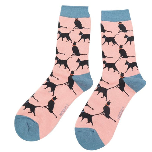 Miss Sparrow  Lucky Cats Socks Dusky Pink
