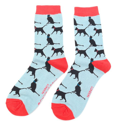 Miss Sparrow  Lucky Cats Socks Powder Blue
