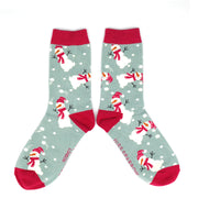 Miss Sparrow  Snowmen Socks Duck Egg
