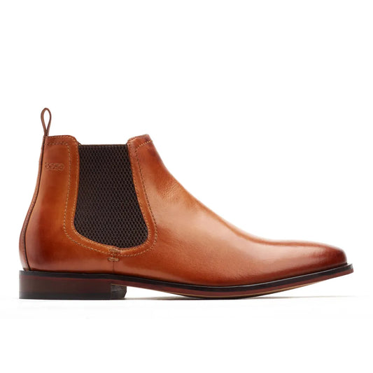 Base London Lynch  Washed Tan Leather Chelsea Style Dealer Boot