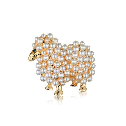 Pearly Sheep Brooch - giftware from Mills Country Store