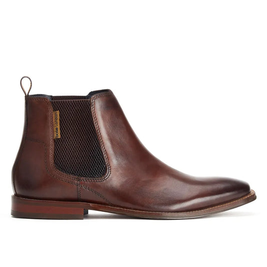 Base London Sikes Dealer Boot Washed Brown Leather Chelsea Style