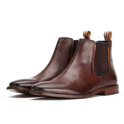 Base London Sikes Dealer Boot Washed Brown Leather Chelsea Style