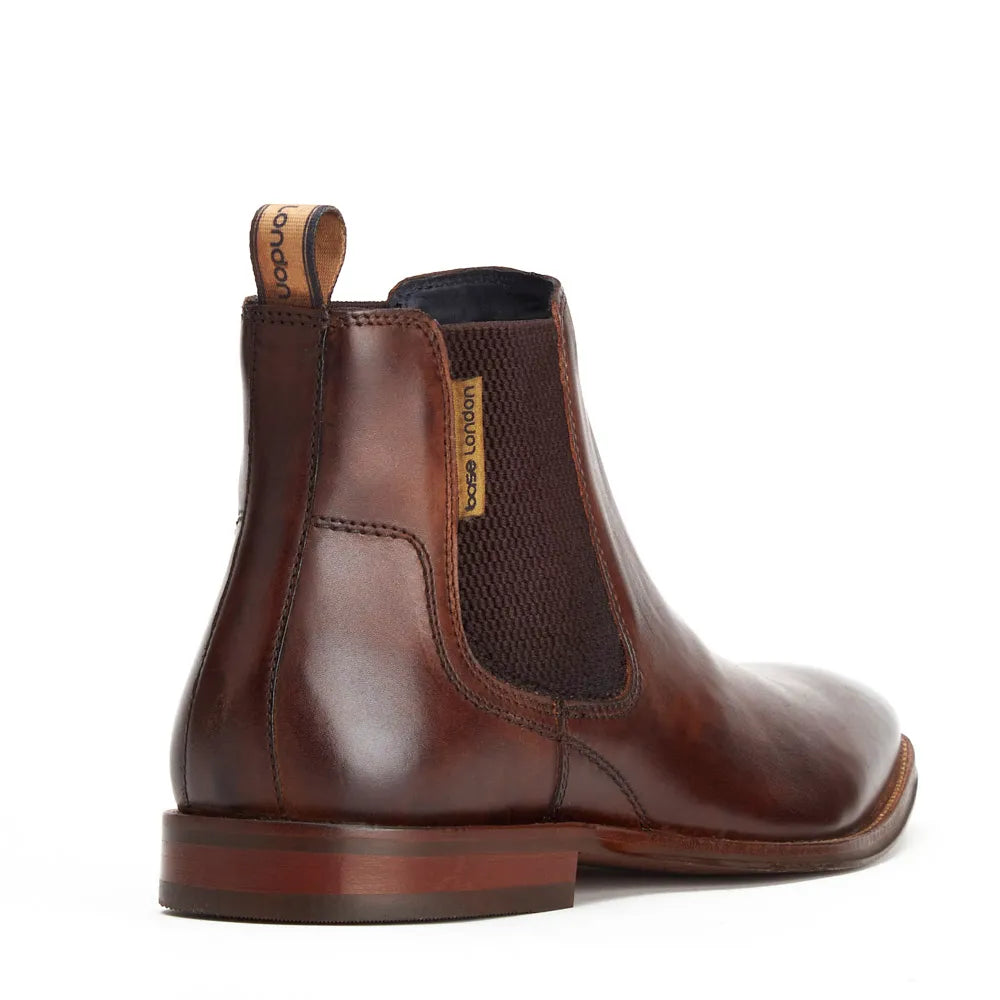 Base London Sikes Dealer Boot Washed Brown Leather Chelsea Style