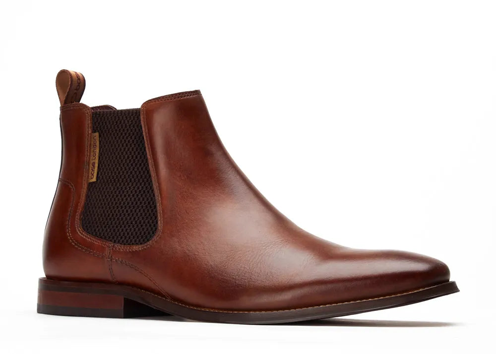 Base London Sikes Dealer Boot Washed Tan Leather Chelsea Style
