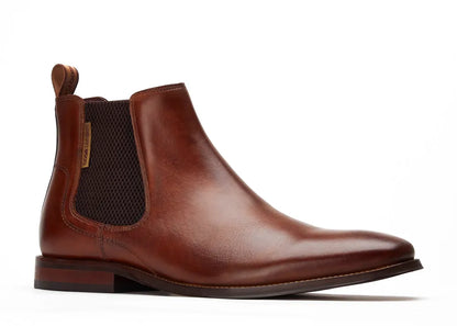 Base London Sikes Dealer Boot Washed Tan Leather Chelsea Style