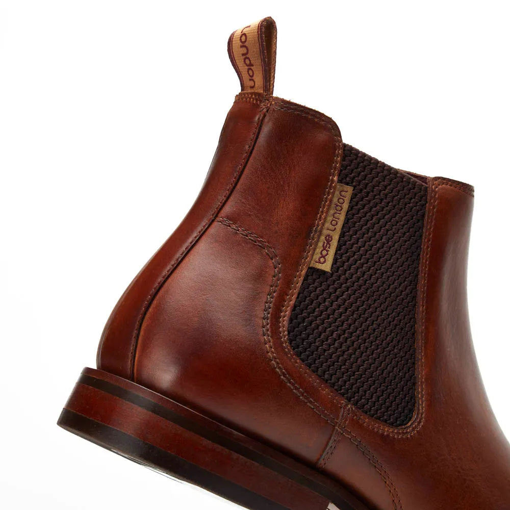 Base London Sikes Dealer Boot Washed Tan Leather Chelsea Style