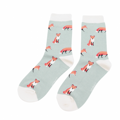 Miss Sparrow  Foxes Socks Duck Egg