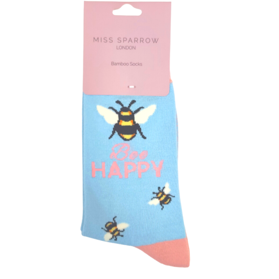 Miss Sparrow  Bee Happy Socks Sky