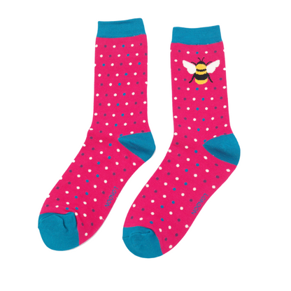 Miss Sparrow  Bumble Bee & Dots Socks Fuchsia
