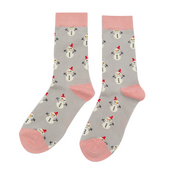 Miss Sparrow  Little Snowmen Socks Silver