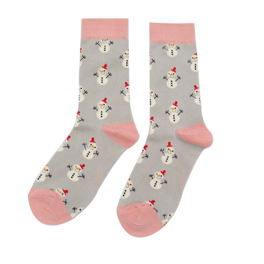 Miss Sparrow  Little Snowmen Socks Silver