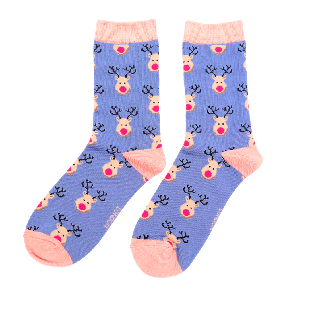 Miss Sparrow  Reindeer Socks Denim