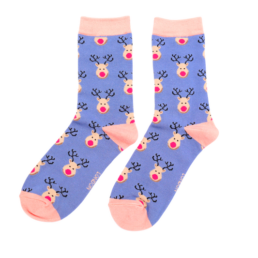 Miss Sparrow  Reindeer Socks Denim