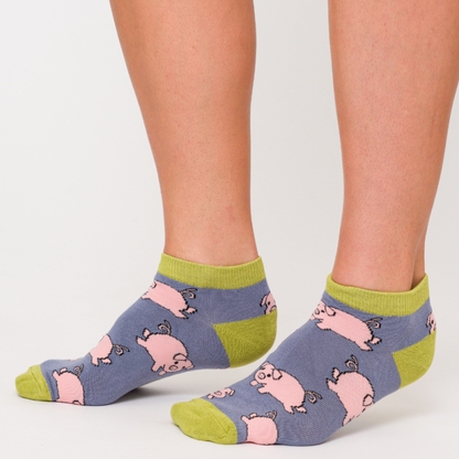 Miss Sparrow  Ankle Socks Piglets Cornflower